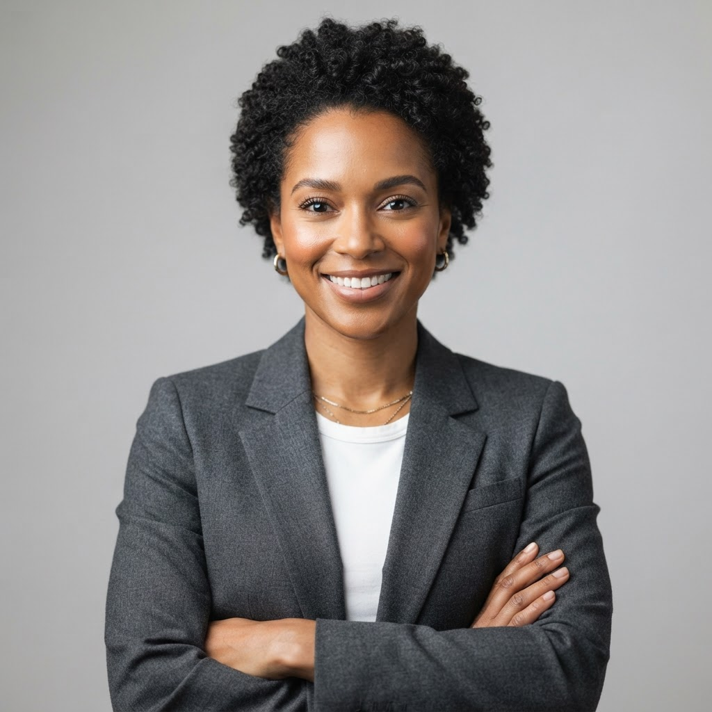 Portrait of Amara Johnson, Head of AI Strategy